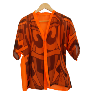 Kimono Feminino Laranja e Marrom